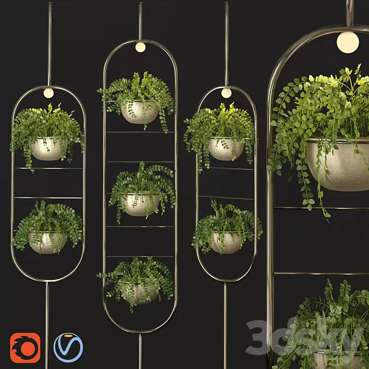 Metal hanging lamp Indoor Plant partition 3D Model