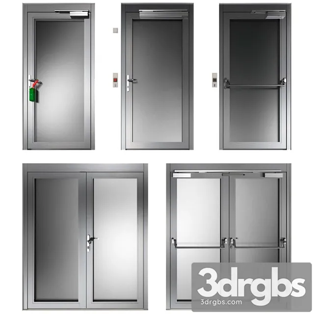 Metal Hinged Fire Doors Metal Swinging Fire Doors 4 3D Model Free
