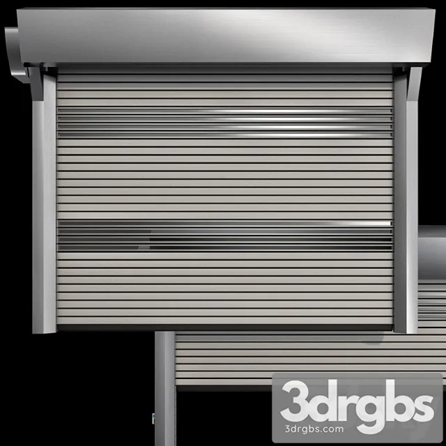 Metal industrial high speed door with horizontal blades 3D Model Free