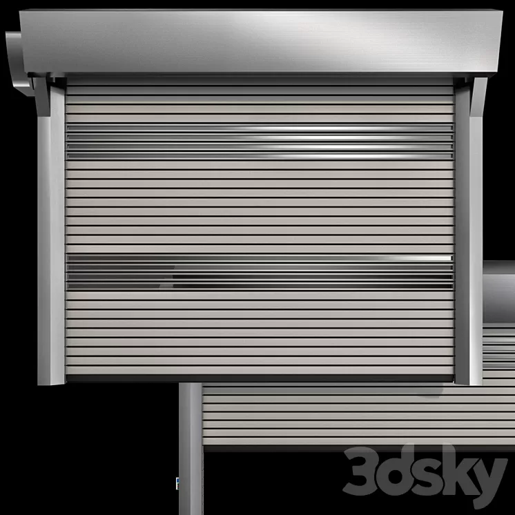 Metal industrial high speed door with horizontal blades 3D Model