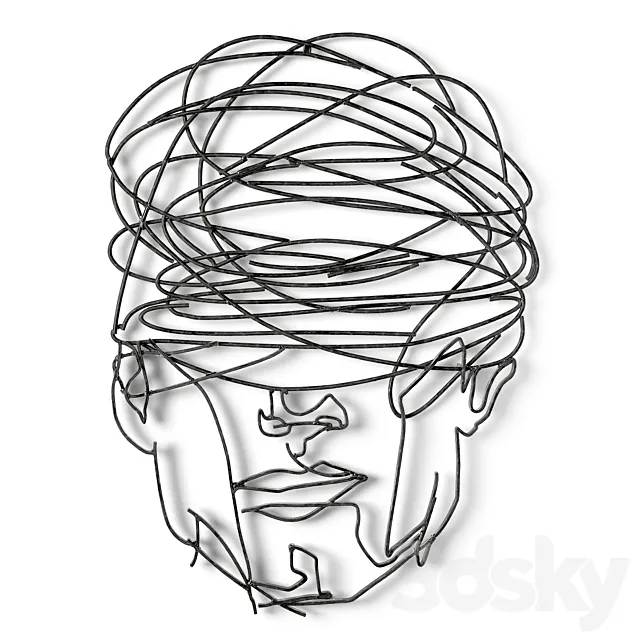 Metal Large Original Abstract Wall Art Sculpture 3D Model