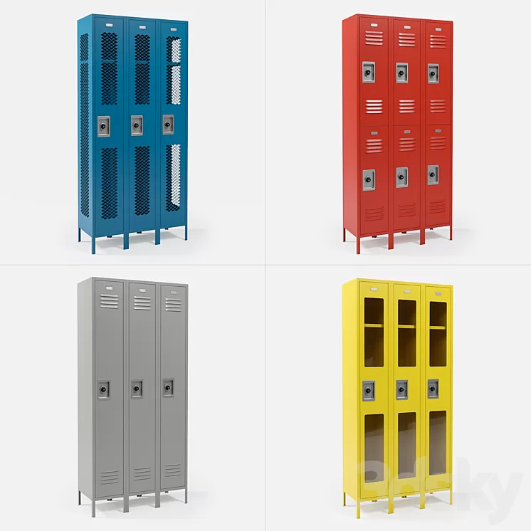 Metal Lockers 3D Model