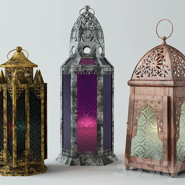 Metal Moroccan Lanterns 3D Model