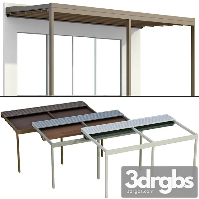 Metal pergola gazebo canopy with awning 3D Model Free