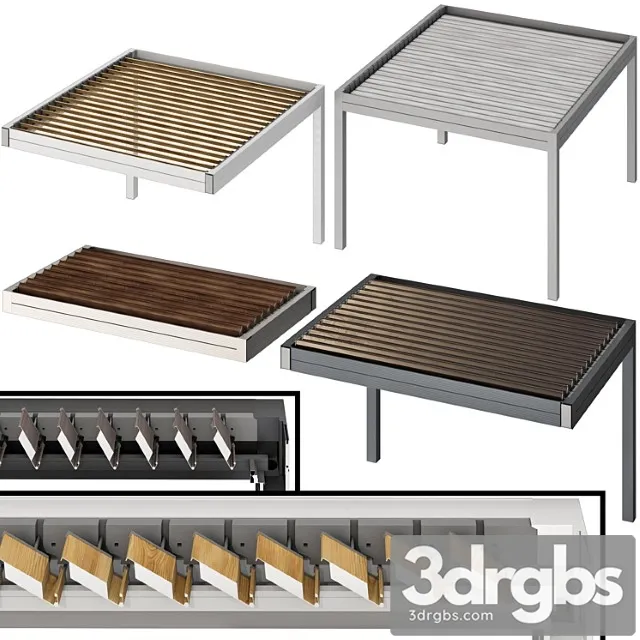 Metal Pergola Gazebo Canopy With Roller Shutters 3D Model Free