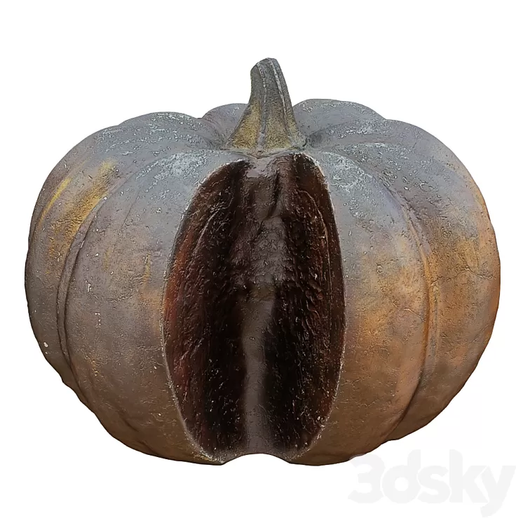 Metal Pumpkin Sculpture 3D Model