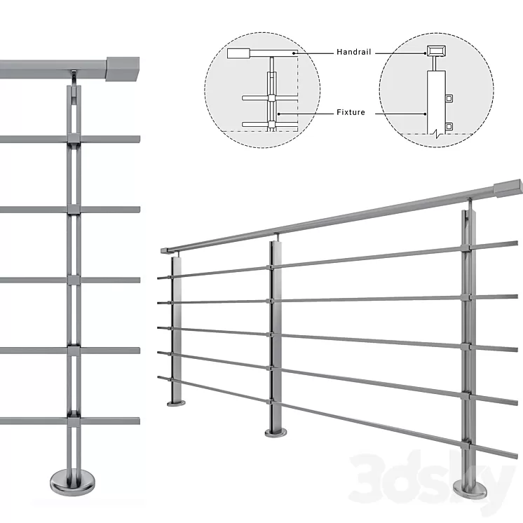 Metal Railing 3D Model Free
