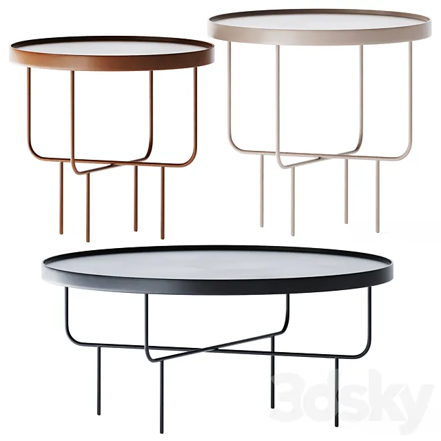 Metal Round Coffee Table Roundhouse Collection by Blu Dot 3D Model