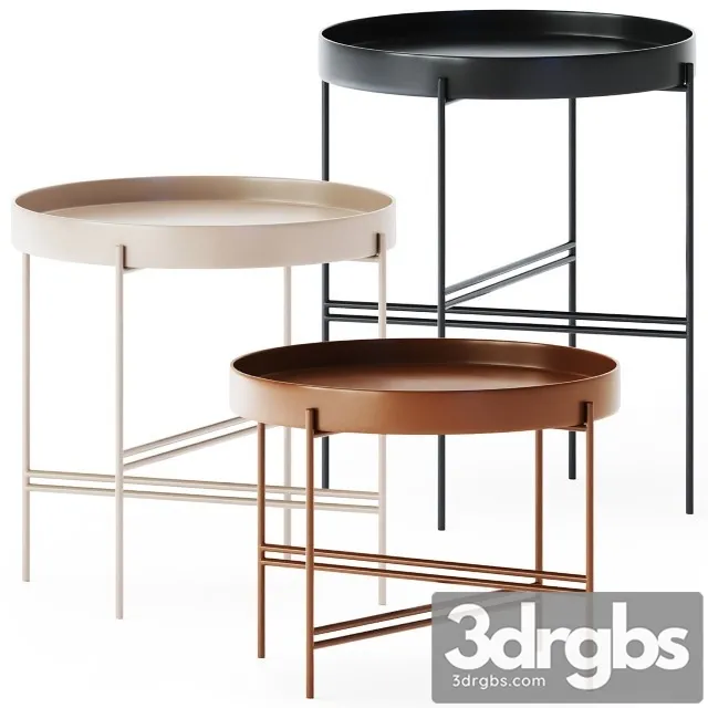 Metal Round Coffee Tables Tray 3D Model Free