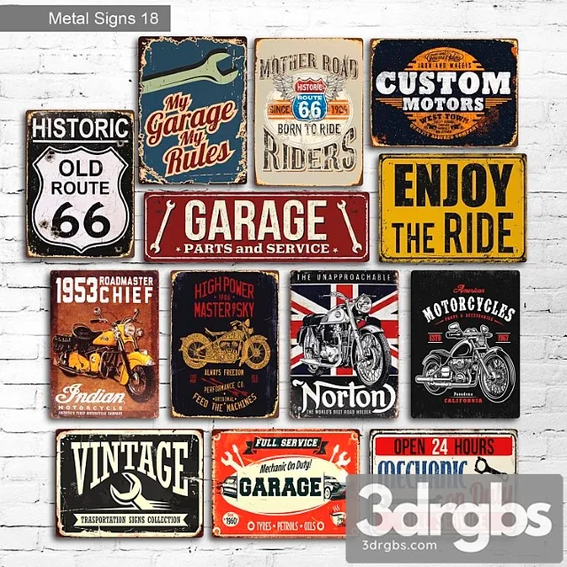 Metal signs 18 3D Model Free
