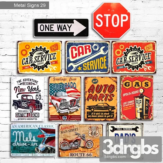 Metal signs 29 3D Model Free