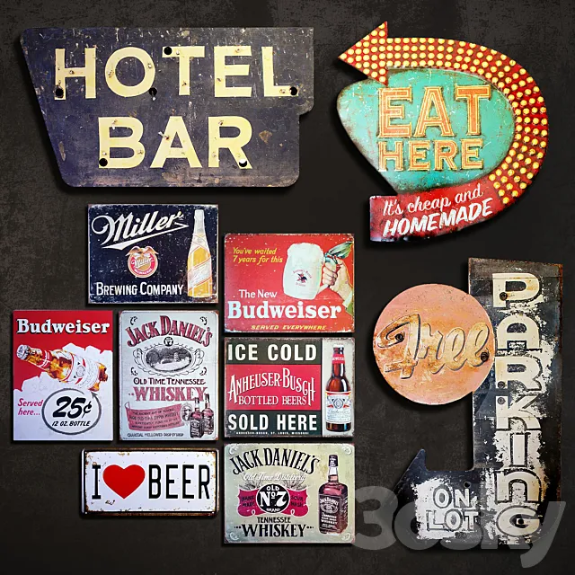 Metal Signs ?8. Bar 3DModel