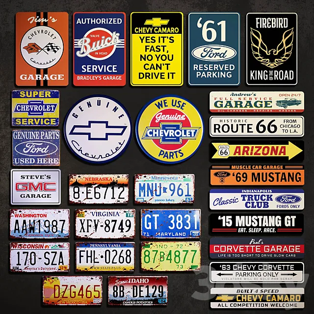 Metal Signs №12. Auto 3D Model