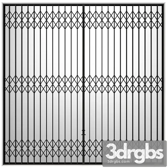 Metal sliding louver accordion type screen 3D Model Free