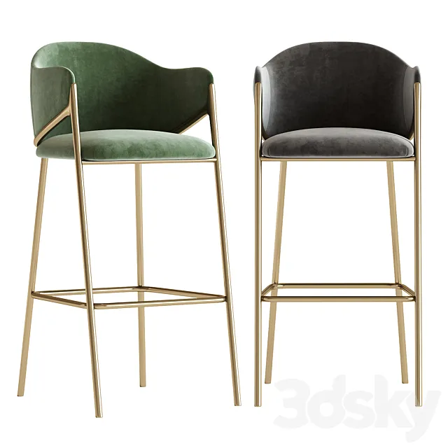 Metal Solid Barstool 3D Model