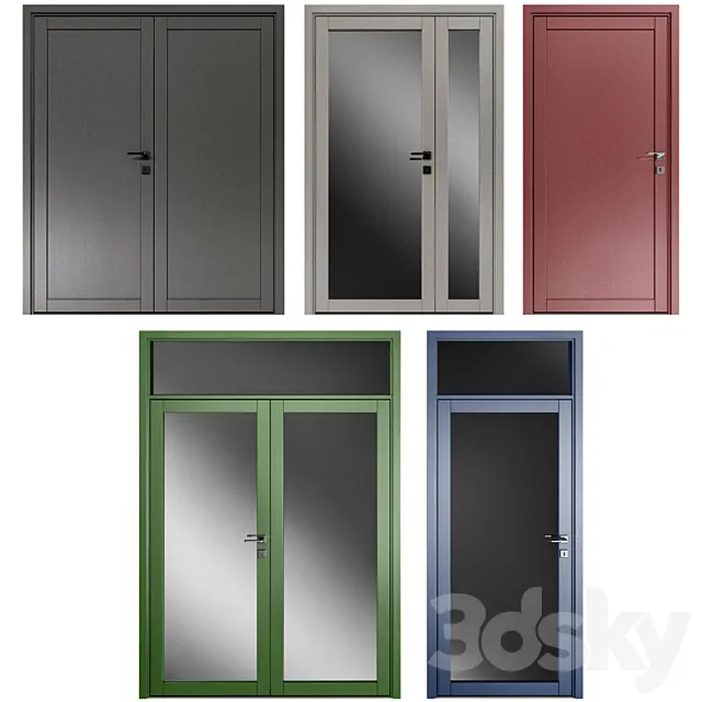 Metal swinging fire doors 3DModel
