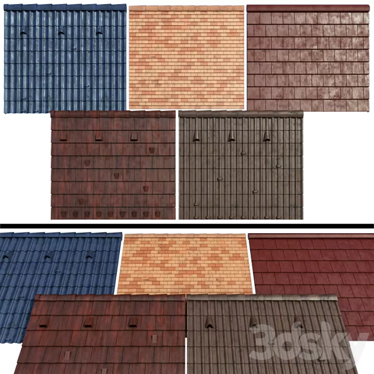 Metal tile and ceramic tile 3D Model