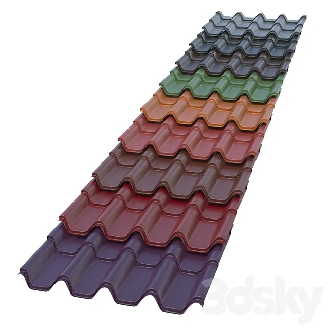 Metal tile ARMORIUM Ruukki 3D Model