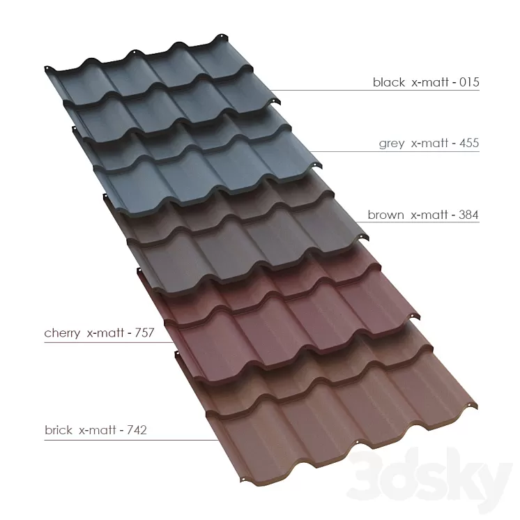 metal tile BUDMAT Ferrara 3D Model