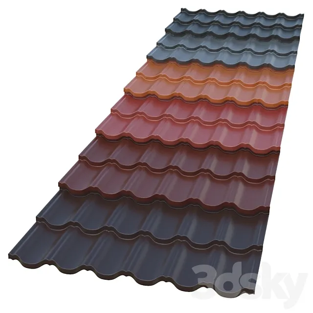 Metal tile FINNERA Ruukki 3D Model