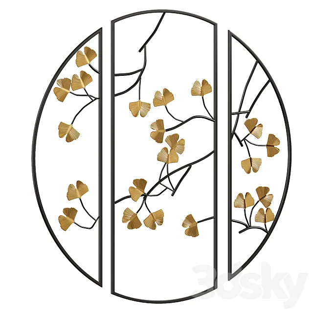 Metal Wall Decor Set 3D Model