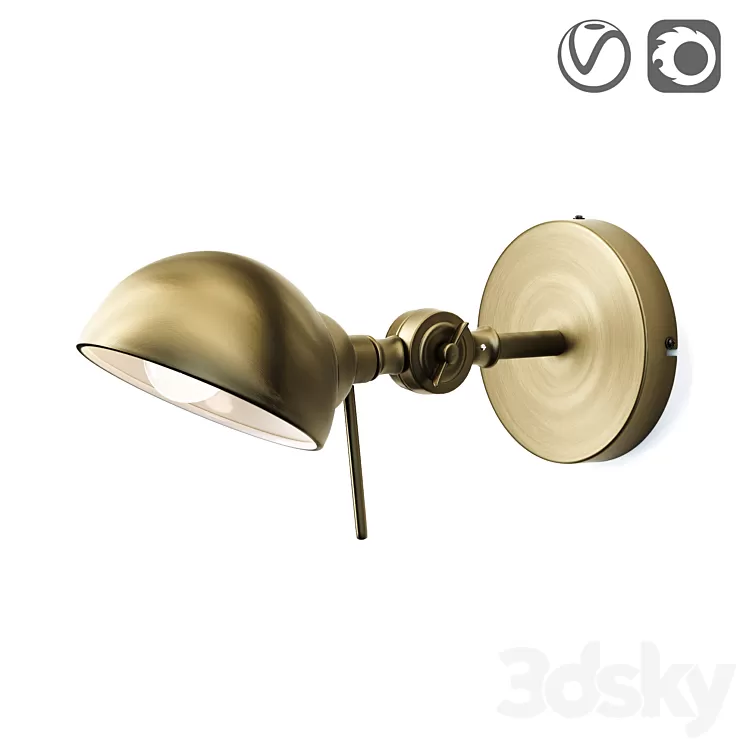 Metal wall lamp Kikan 3D Model