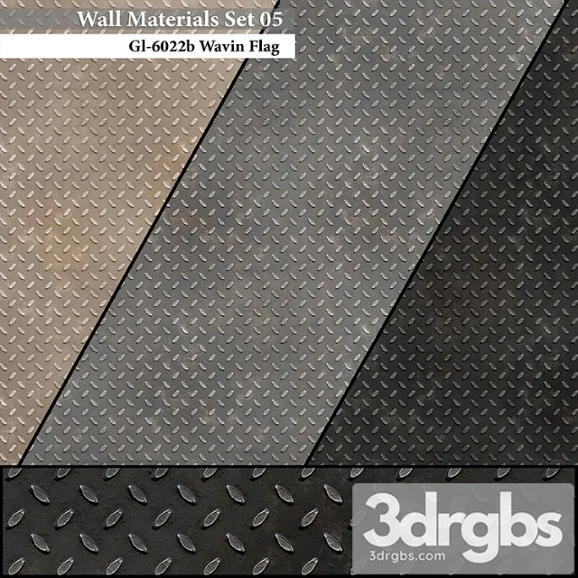 Metal Wall materials set 05 3D Model Free