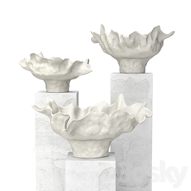 Meteor Bowl Ivory Vase 3D Model