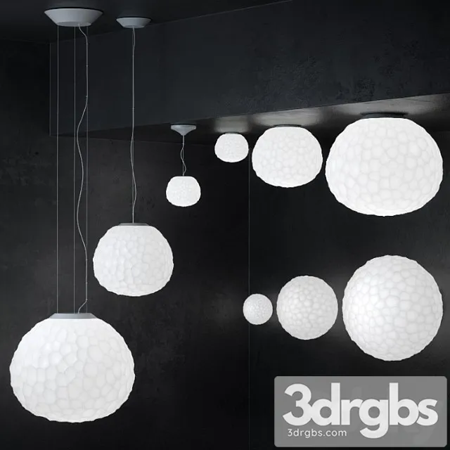 Meteorite lamp - suspension and wall collection 3D Model Free