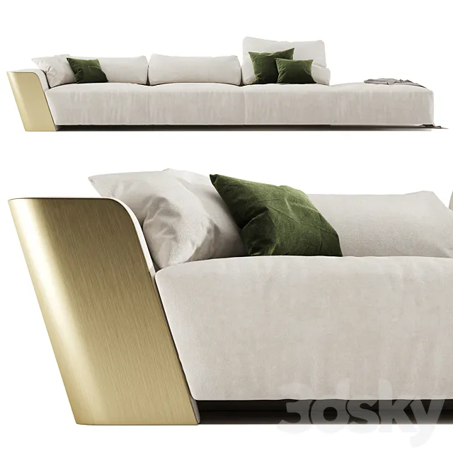Metropol - Modular modern sofa in leather Laurameroni 3DModel