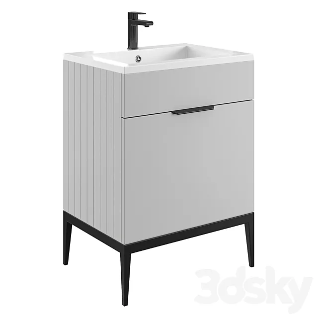 Metropolitan cabinet with 1 drawer 3D Model