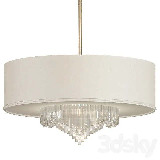 Metropolitan Crystal Cascade LED Chandelier Chrome 3D Model