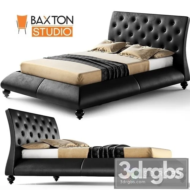 Metropolitan Wood Leather Contemporary Queen Bed 3D Model Free