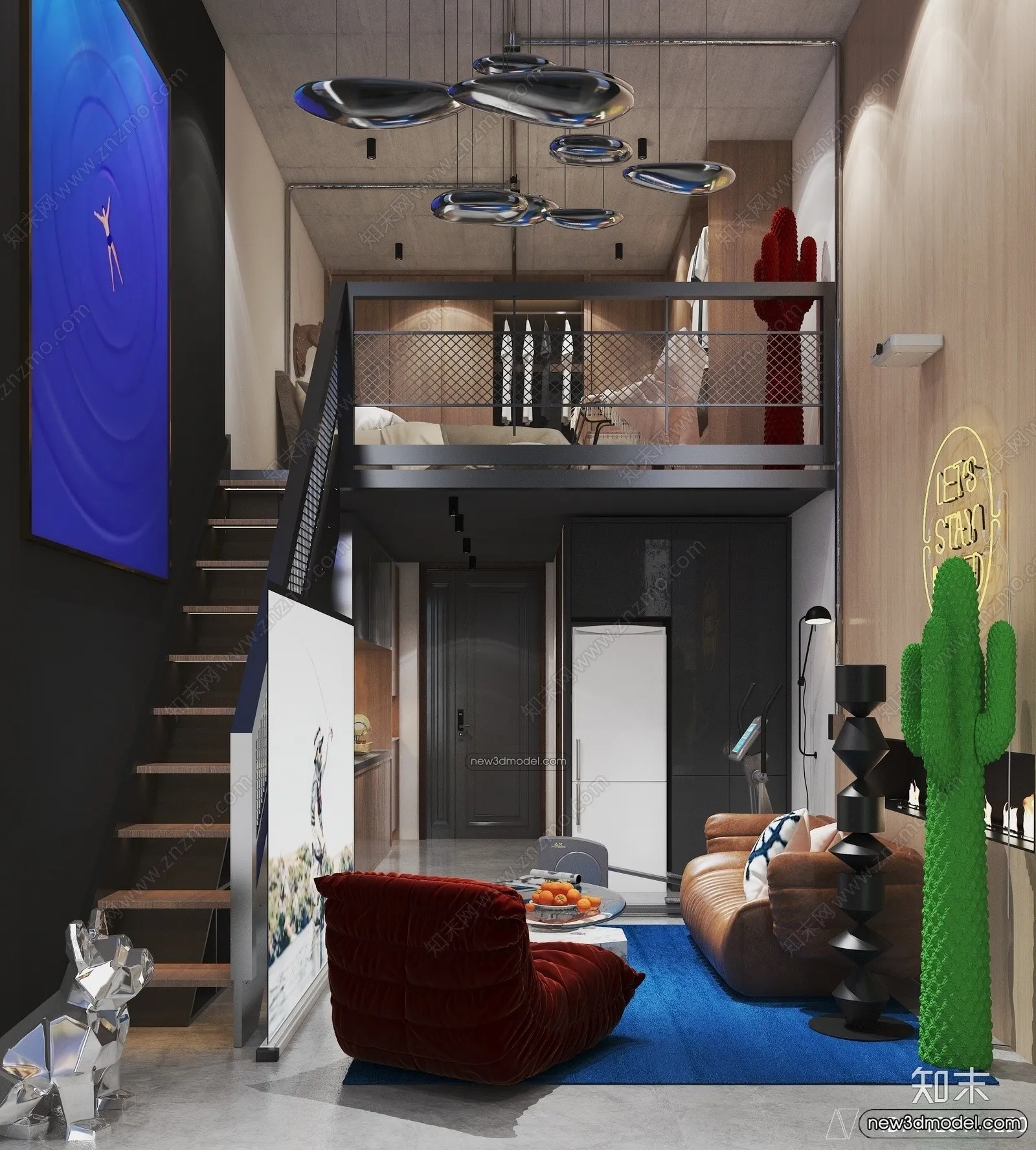 Mezzanine Floor - 3D Interior Scene - 3D Models - Modern Style - 001