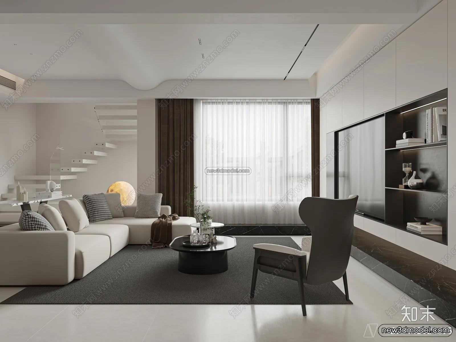 Mezzanine Floor - 3D Interior Scene - 3D Models - Modern Style - 005