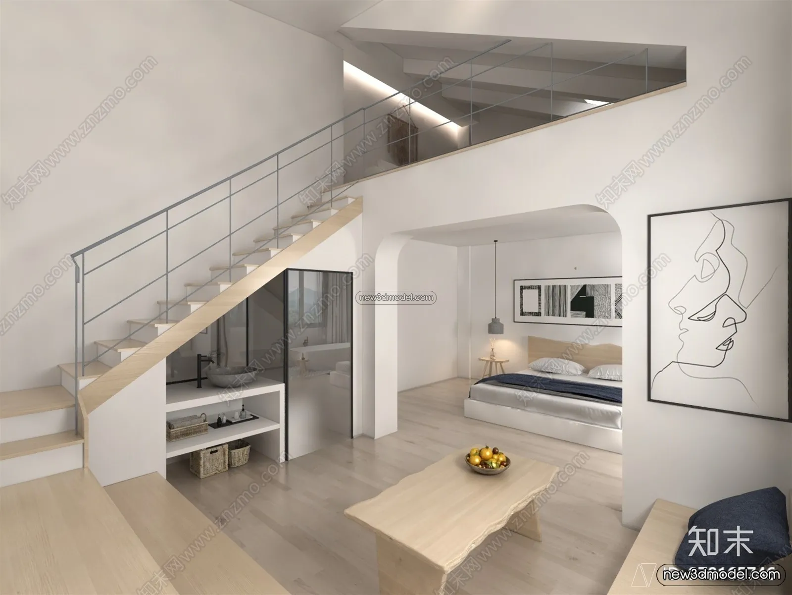 Mezzanine Floor - 3D Interior Scene - 3D Models - Modern Style - 007