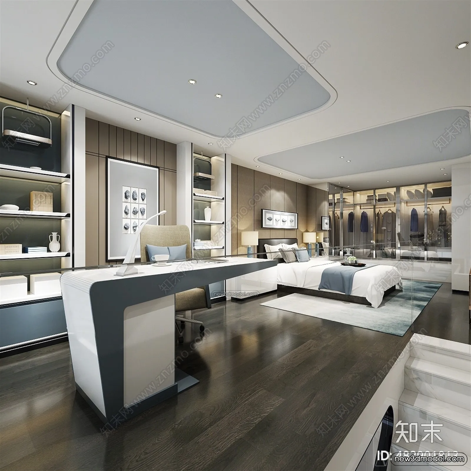 Mezzanine Floor - 3D Interior Scene - 3D Models - Modern Style - 009