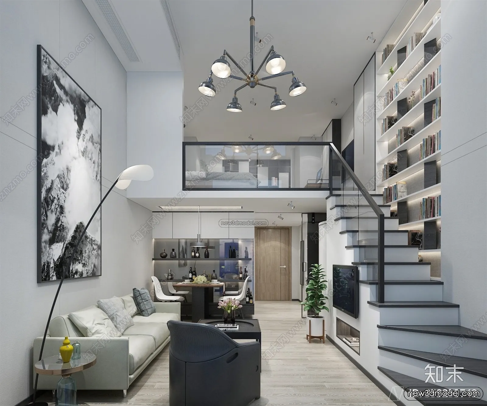 Mezzanine Floor - 3D Interior Scene - 3D Models - Modern Style - 010