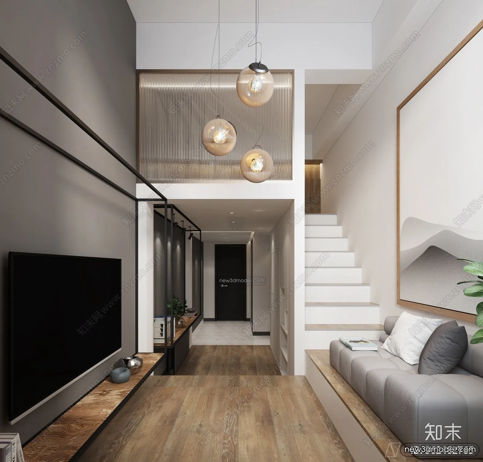 Mezzanine Floor - 3D Interior Scene - 3D Models - Modern Style - 011