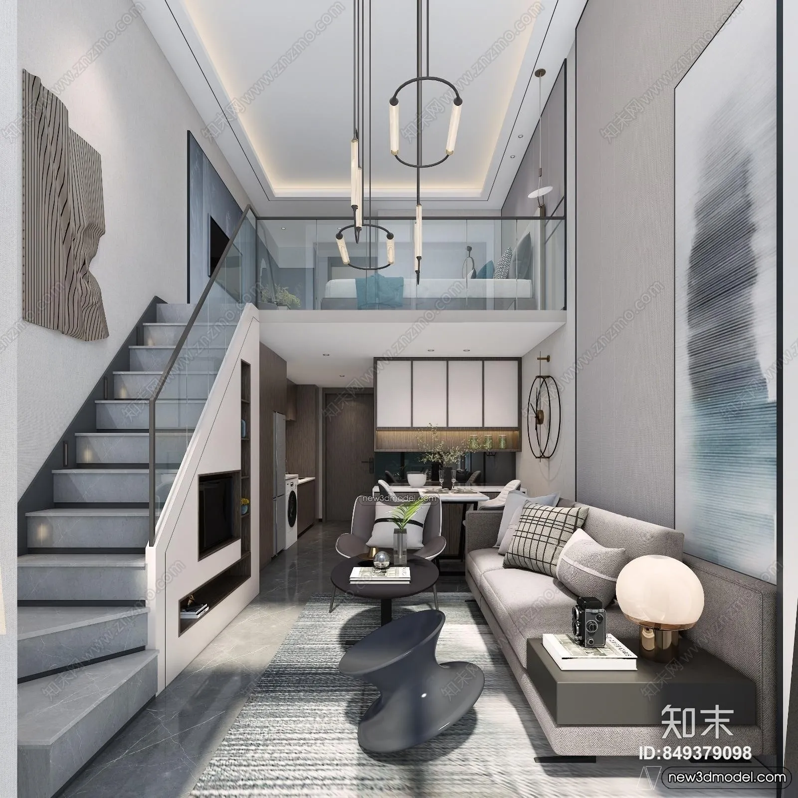 Mezzanine Floor - 3D Interior Scene - 3D Models - Modern Style - 014