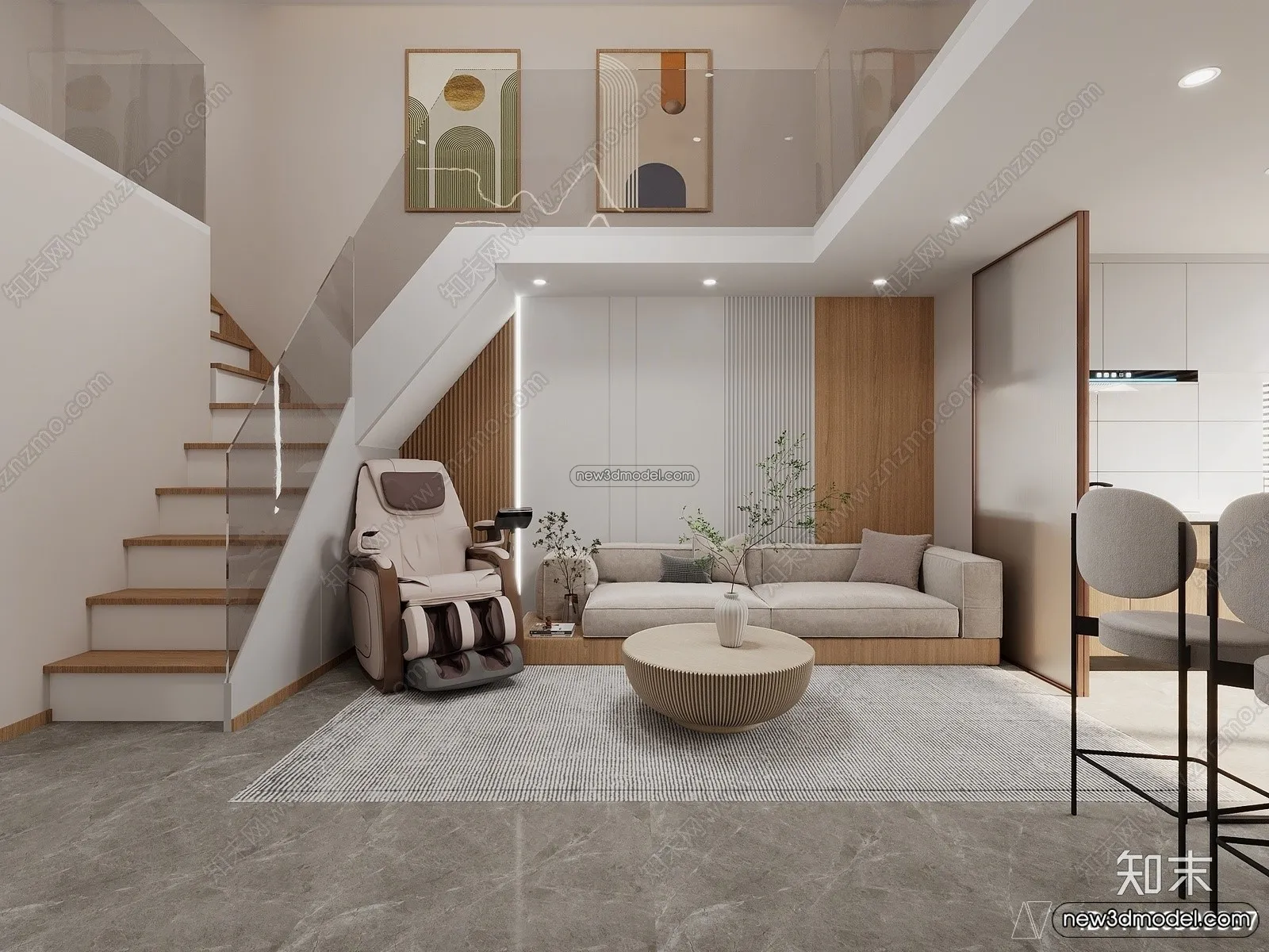 Mezzanine Floor - 3D Interior Scene - 3D Models - Modern Style - 017