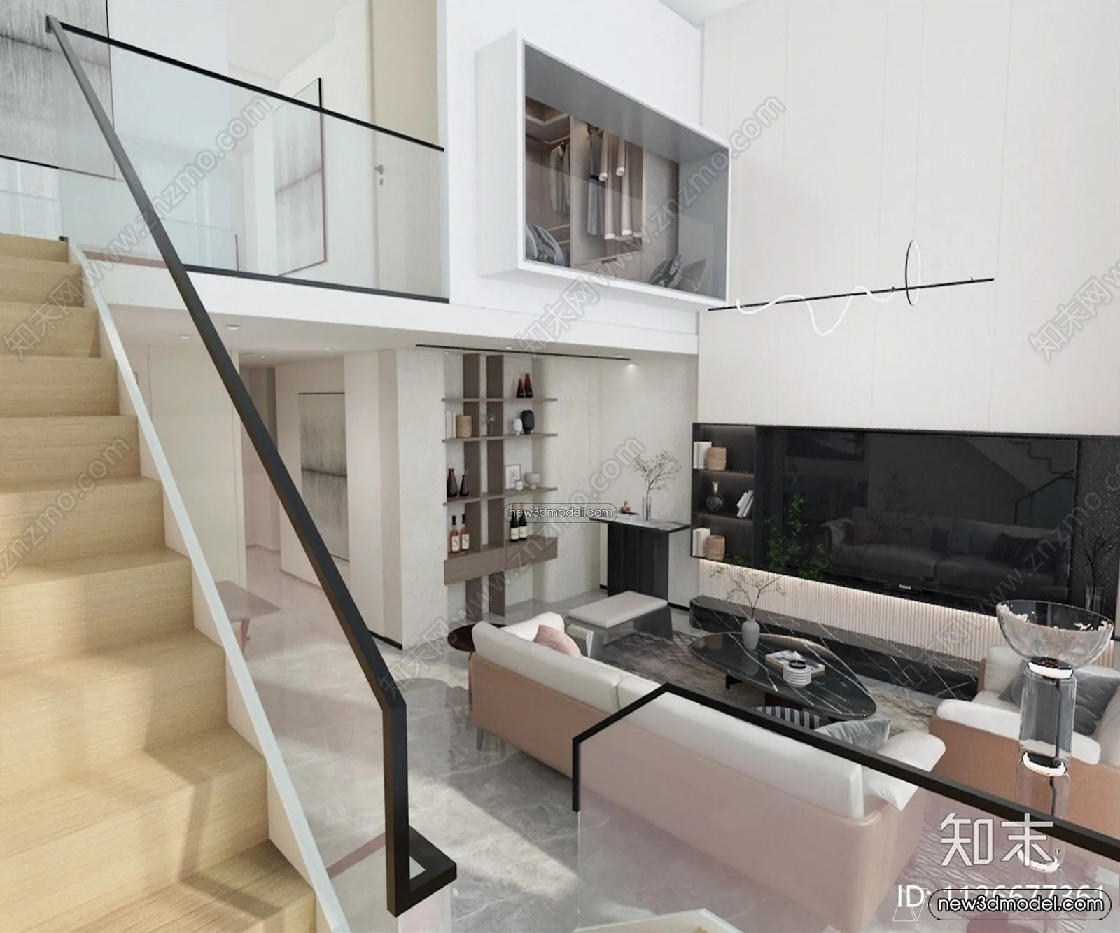 Mezzanine Floor - 3D Interior Scene - 3D Models - Modern Style - 019