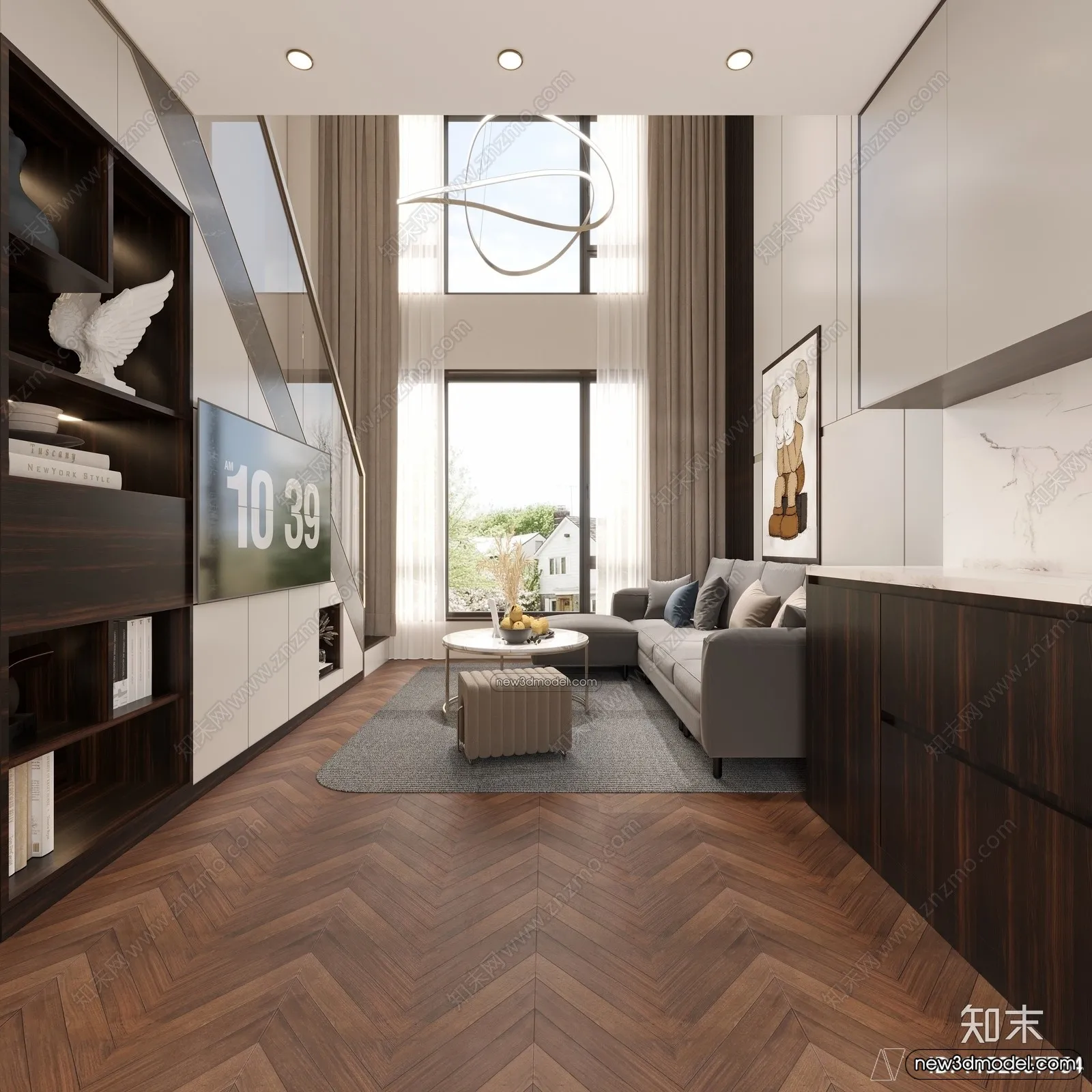 Mezzanine Floor - 3D Interior Scene - 3D Models - Modern Style - 026