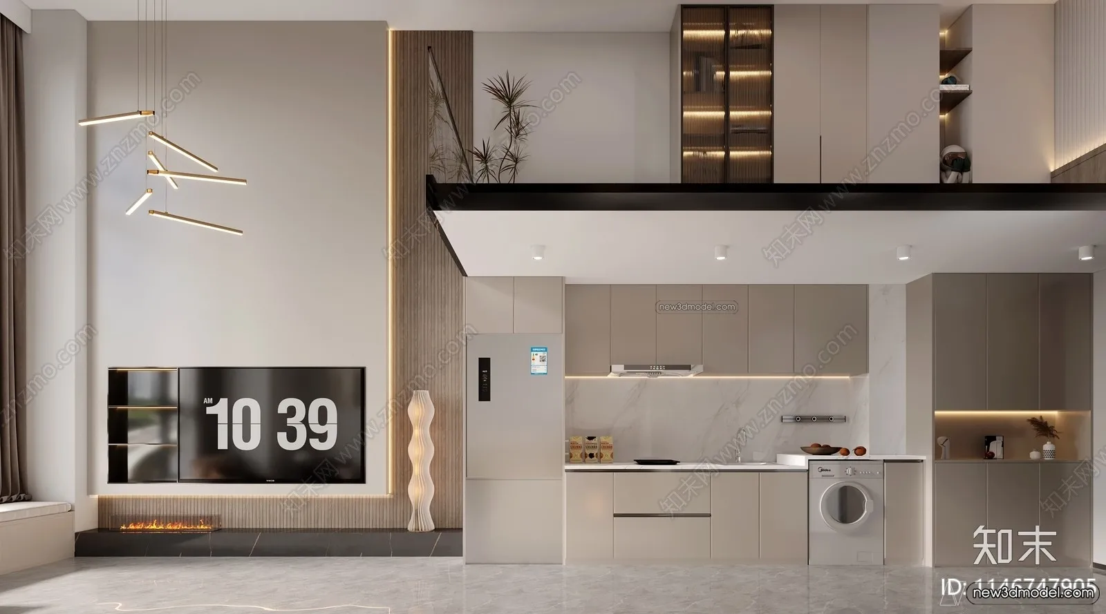 Mezzanine Floor - 3D Interior Scene - 3D Models - Modern Style - 027