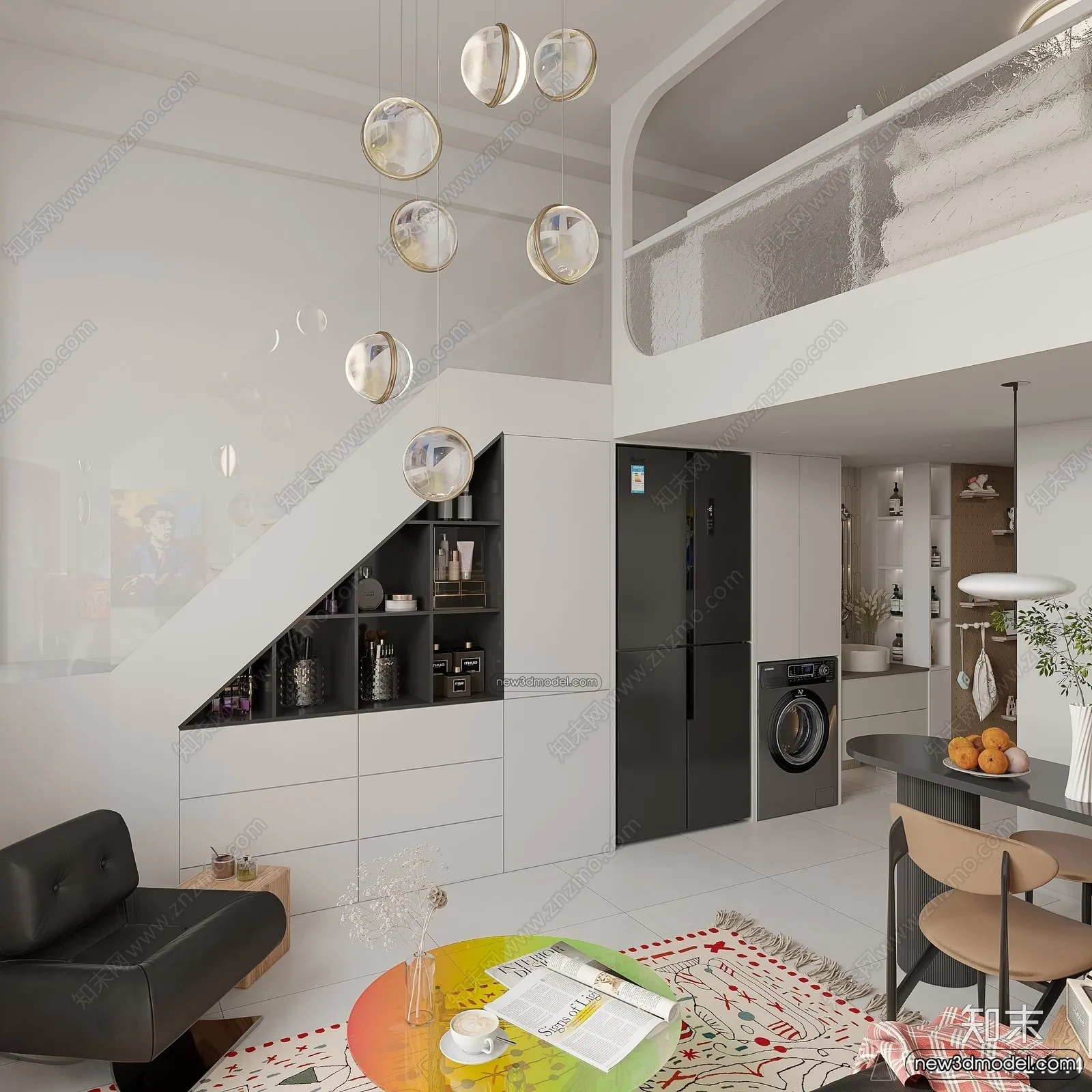 Mezzanine Floor - 3D Interior Scene - 3D Models - Modern Style - 028