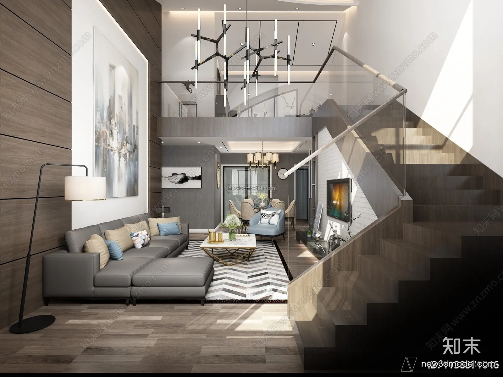 Mezzanine Floor - 3D Interior Scene - 3D Models - Modern Style - 030