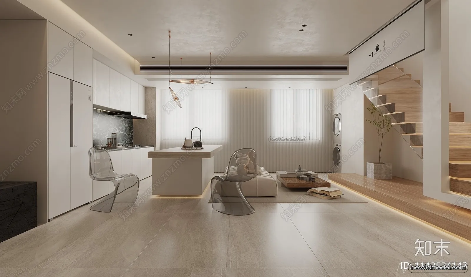 Mezzanine Floor - 3D Interior Scene - 3D Models - Modern Style - 031