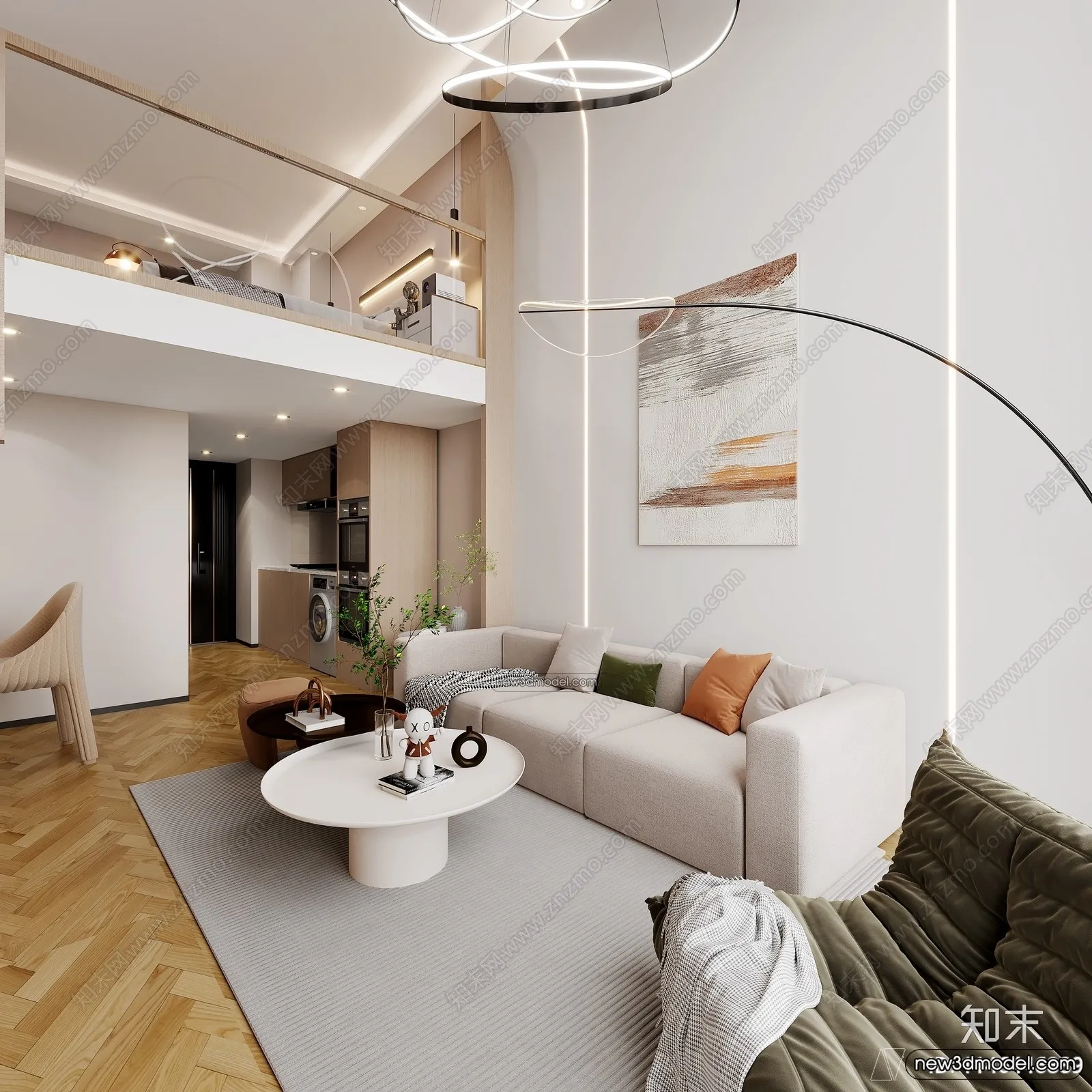 Mezzanine Floor - 3D Interior Scene - 3D Models - Modern Style - 034