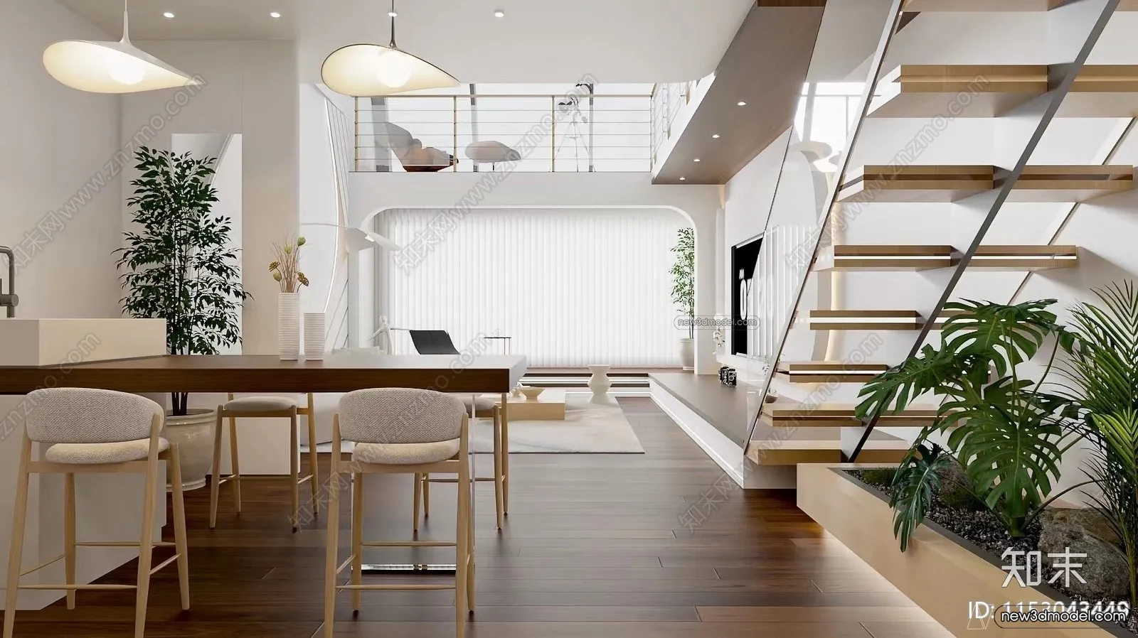 Mezzanine Floor - 3D Interior Scene - 3D Models - Modern Style - 037