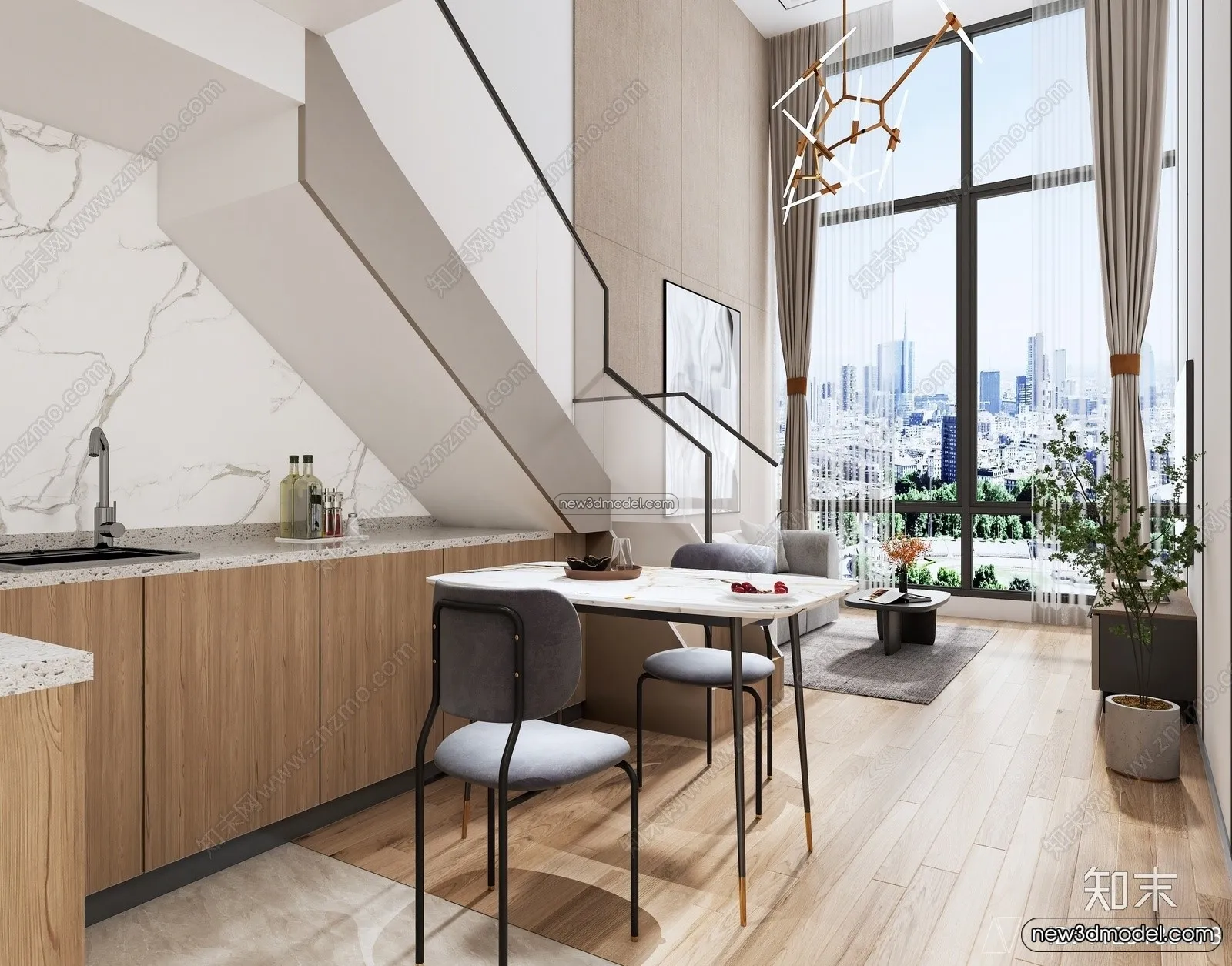 Mezzanine Floor - 3D Interior Scene - 3D Models - Modern Style - 041